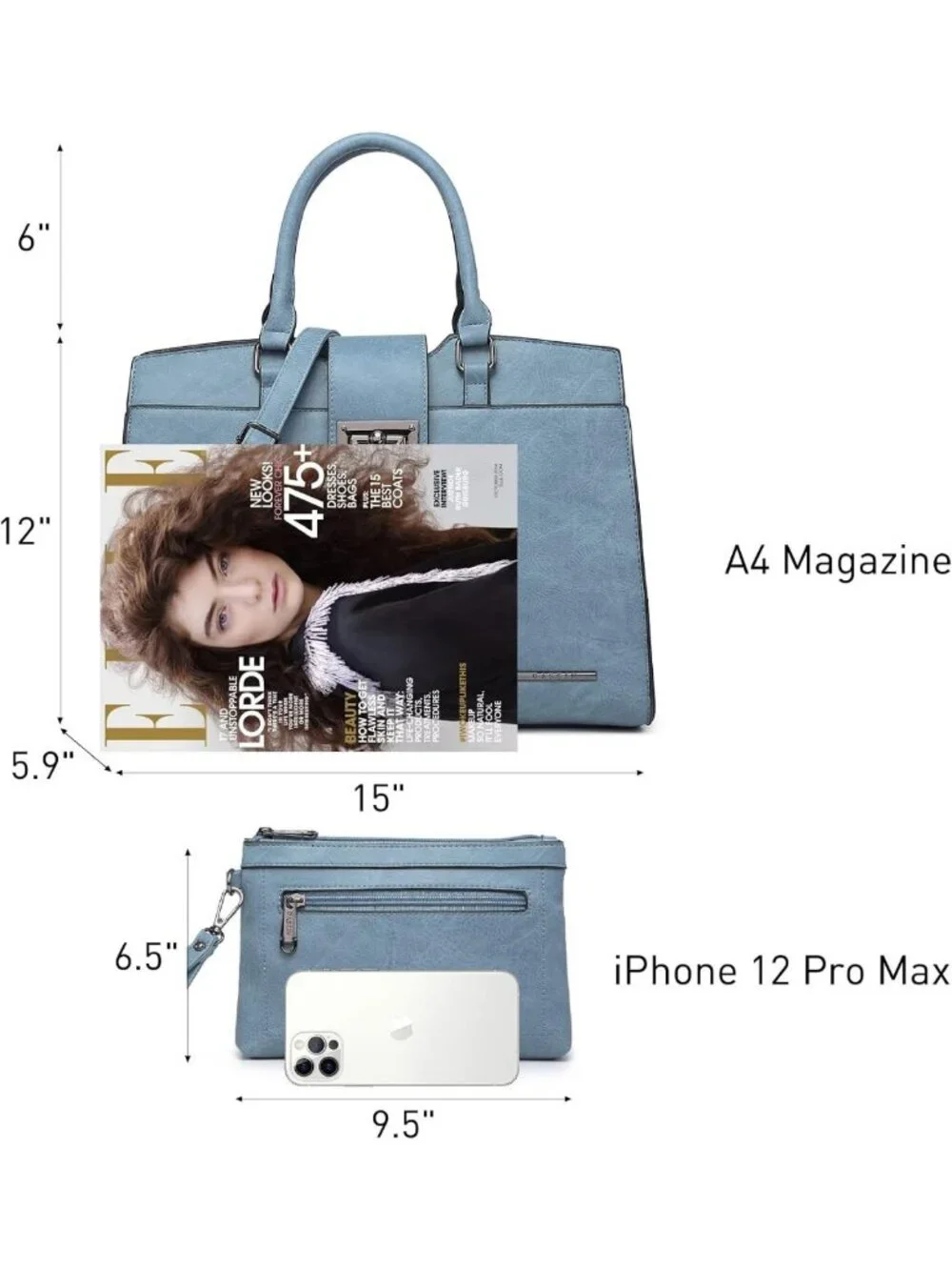 Stylish Monogram Satchel & Tote Set for Women - Large Shoulder Handbags, Work